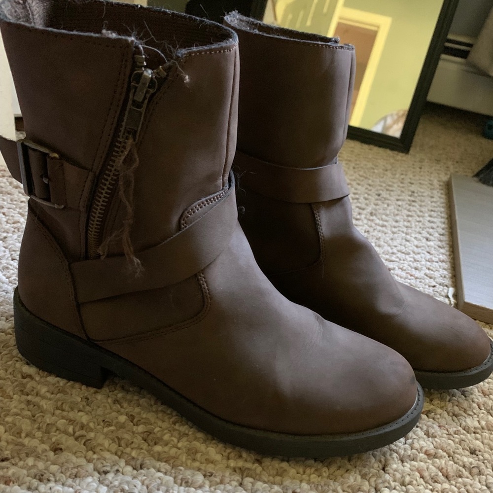 Brown ankle booties